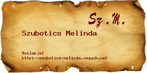Szubotics Melinda névjegykártya